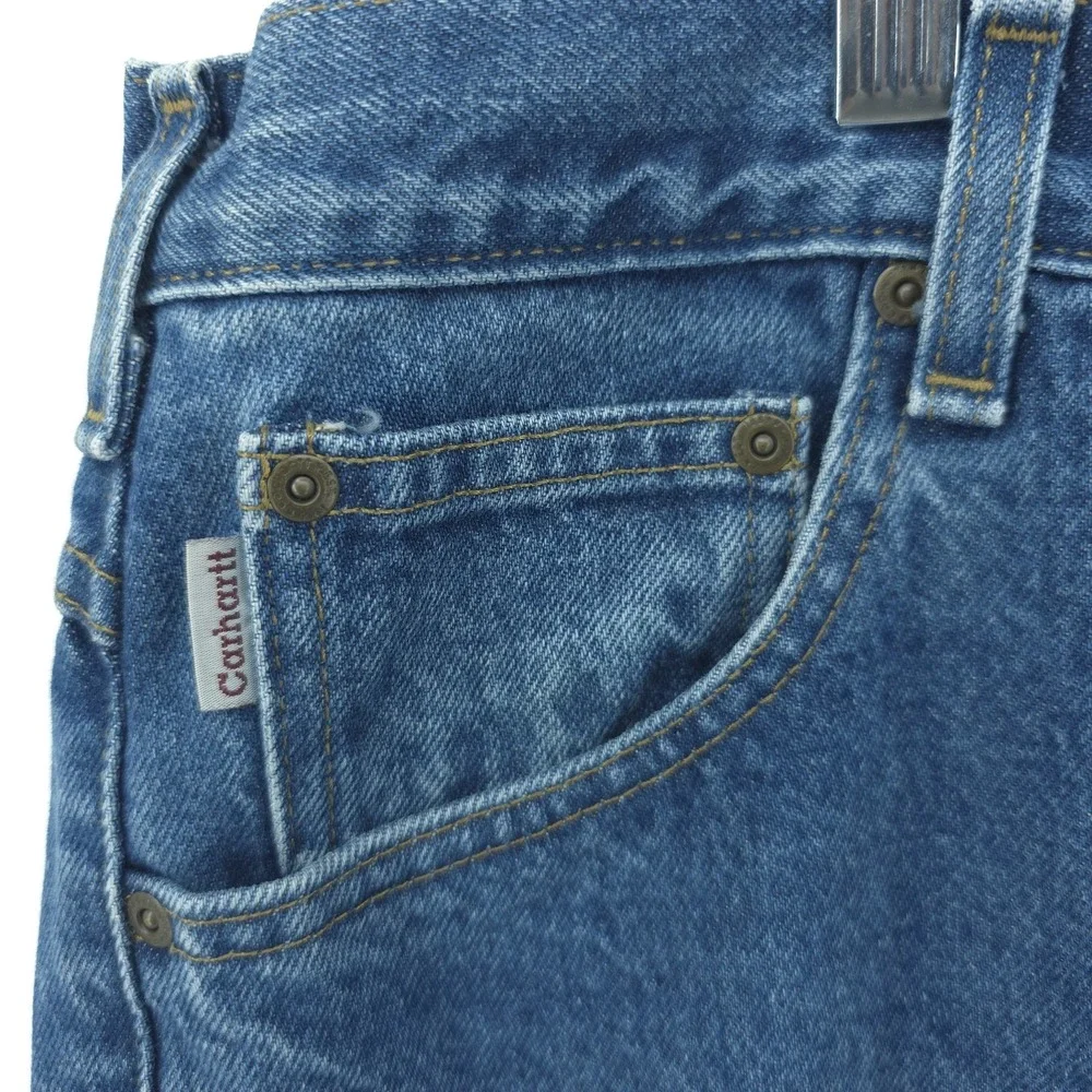 Carhartt Blue Jeans Mens 42X30 Relaxed Fit Denim Straight‎ Leg Work